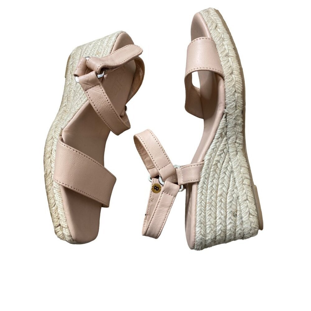 JUTELIA WOMEN'S BLUSH LEATHER WEDGE OPEN TOE SANDAL SZ 39/8.5 NWOT - Picture 9 of 10